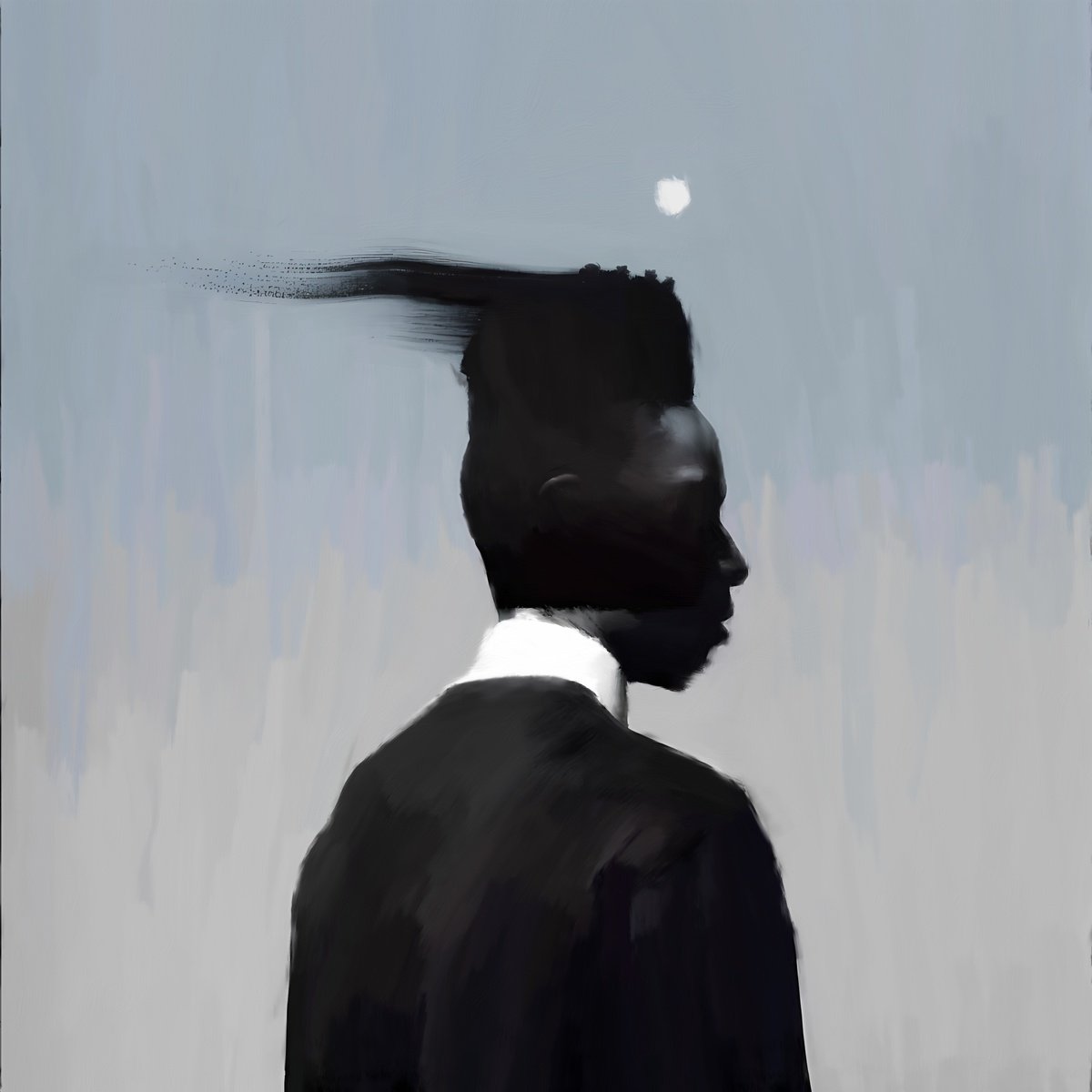 Expressive Portrait Acrylic Painting By Anzhelika Klimina, 20 X 20, Male Portrait N8, Original Artwork