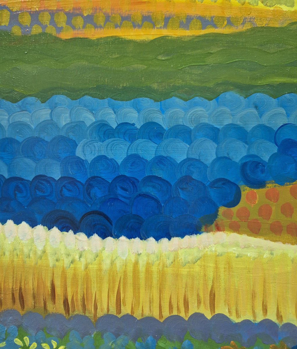 Impressionistic Landscape Acrylic Painting By Gitti Gv, 16 X 20, On The Side Of The River1, Original Artwork