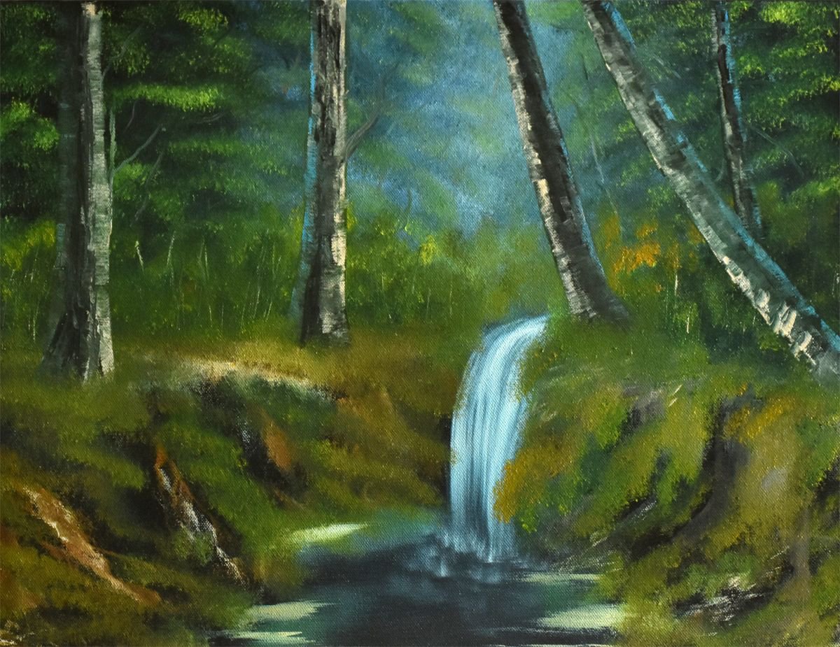 Forest waterfall by Goutami Mishra