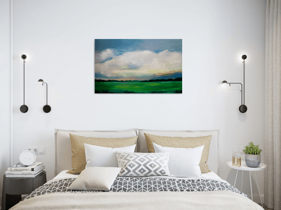 Clouds landscape painting on canvas Oil