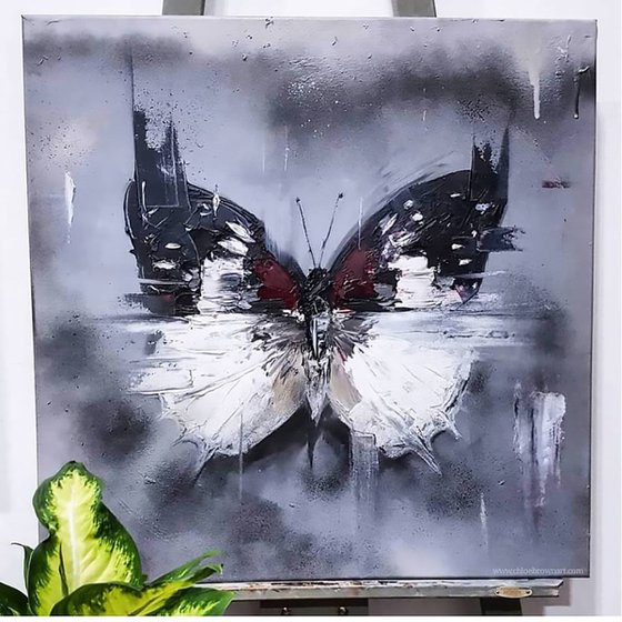 ''Urban" butterfly oil painting by chloe brown
