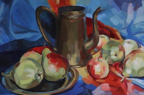 Still life with pears