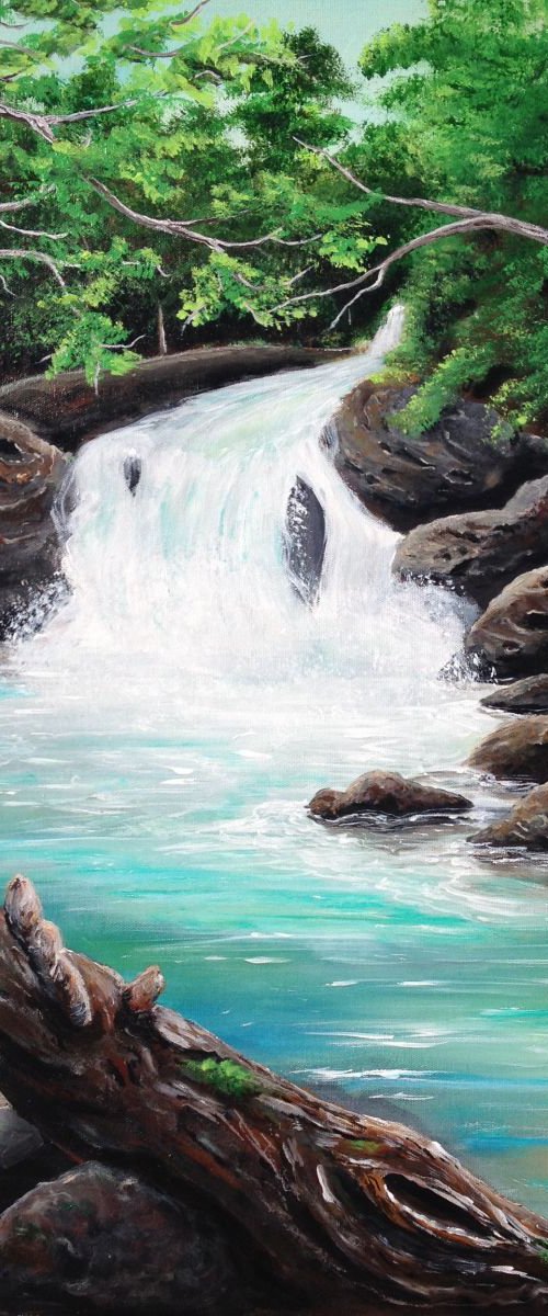 Mountain Waterfall by Donna Daniels