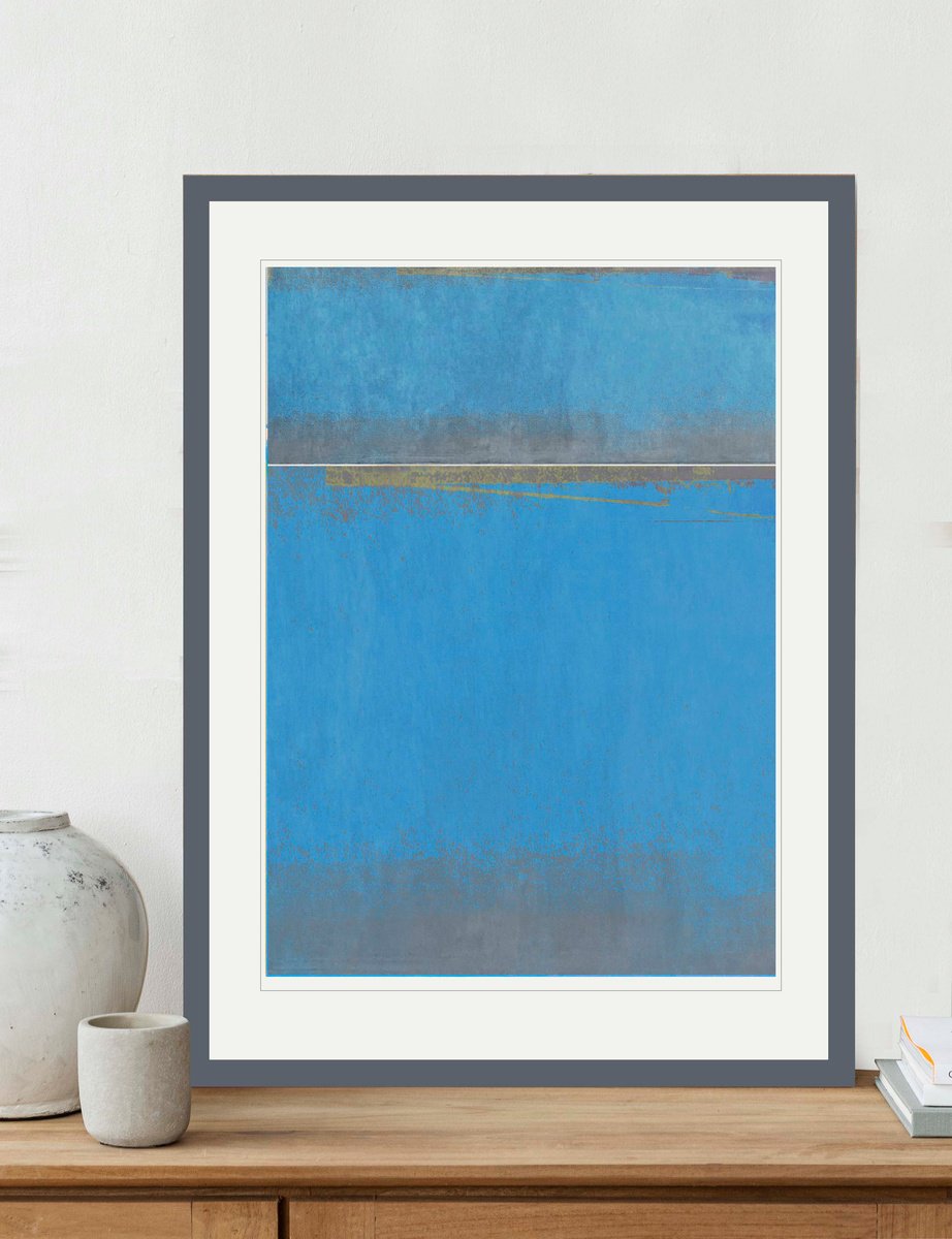 Organic Abstract Giclee Print By Adrian Bradbury, 17 X 22, Blue #2, Original Artwork
