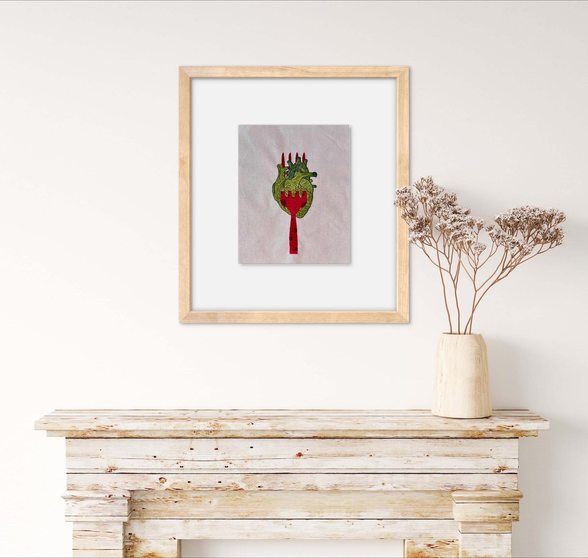 Expressive Abstract Relief By Mafe Bastos, 12 X 16", Eat Your Greens, Original Artwork