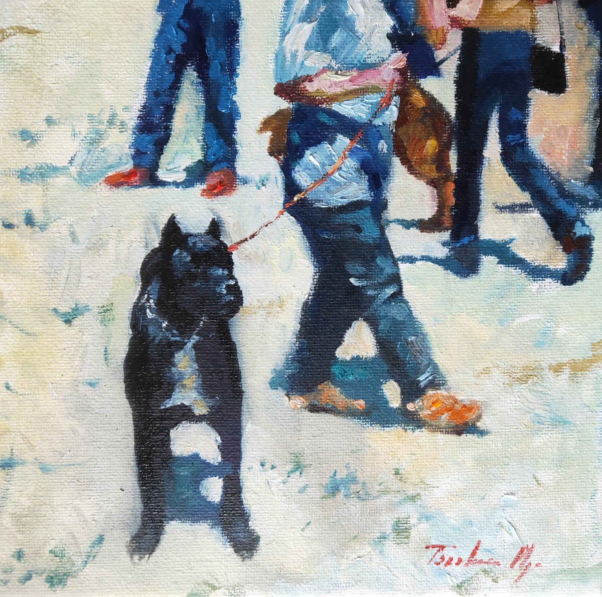 Walking Dog by Olga Tsarkova by Olga Tsarkova