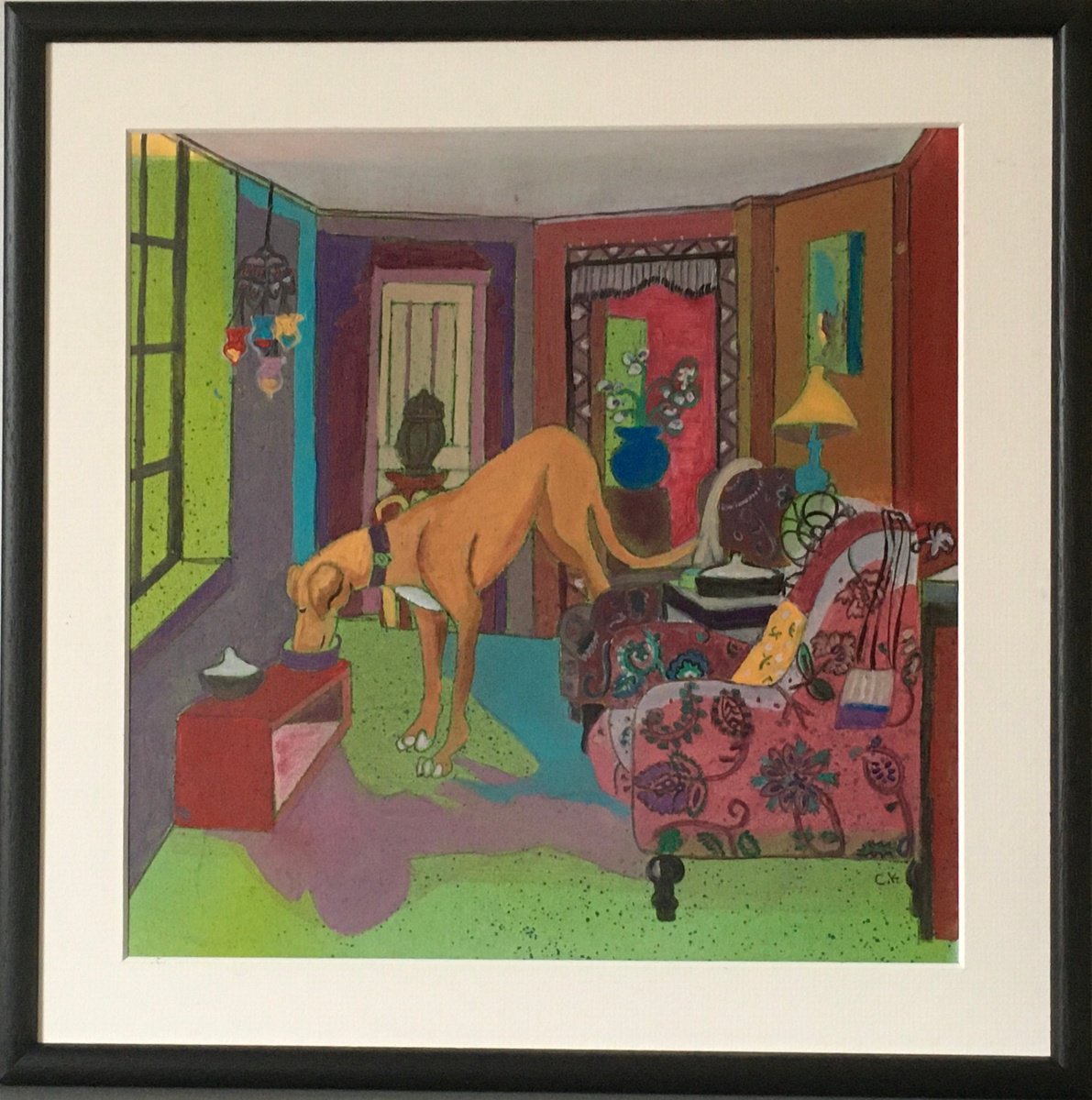 Illustrative Animal Painting By Chihiro Kinjo, 14 X 14, What Is She Like?, Original Artwork