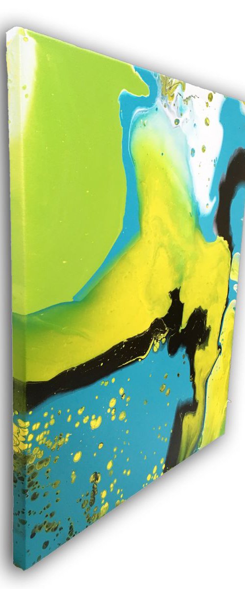"Bubbles And Blue Skies" - Original Abstract PMS Acrylic Painting, 16 x 20 inches by Preston M. Smith (PMS)