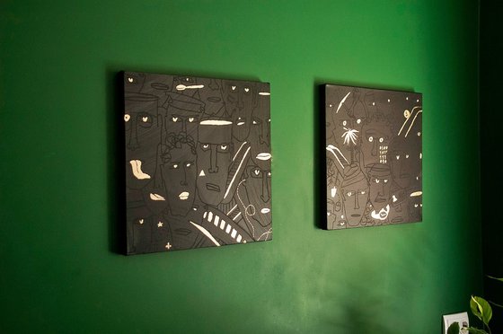 Gold in Their Eyes - Black Painting