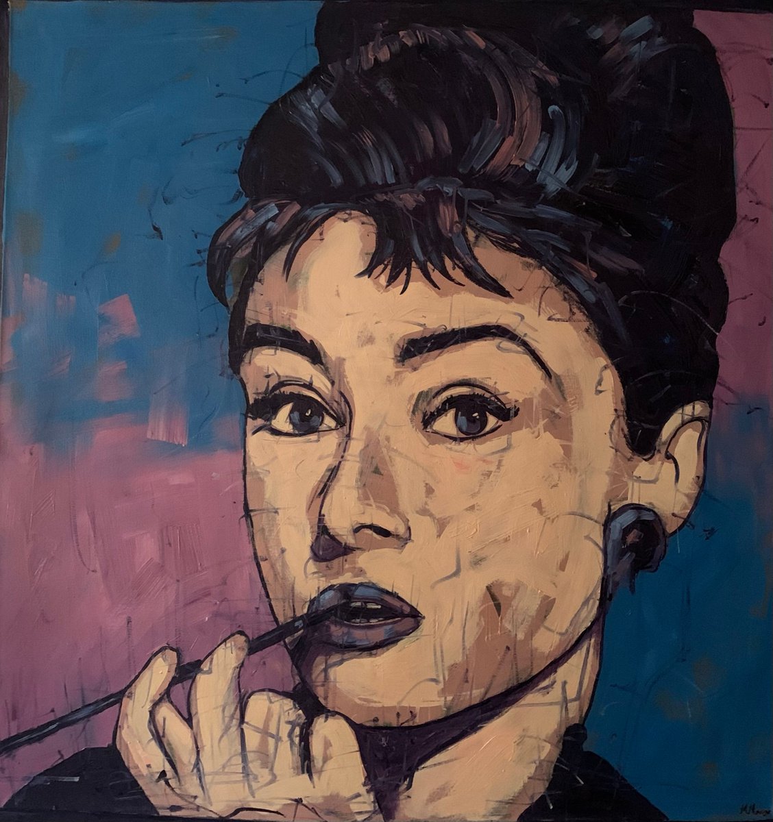 Audrey Hepburn Portrait oil painting by Emmanouil Nanouris