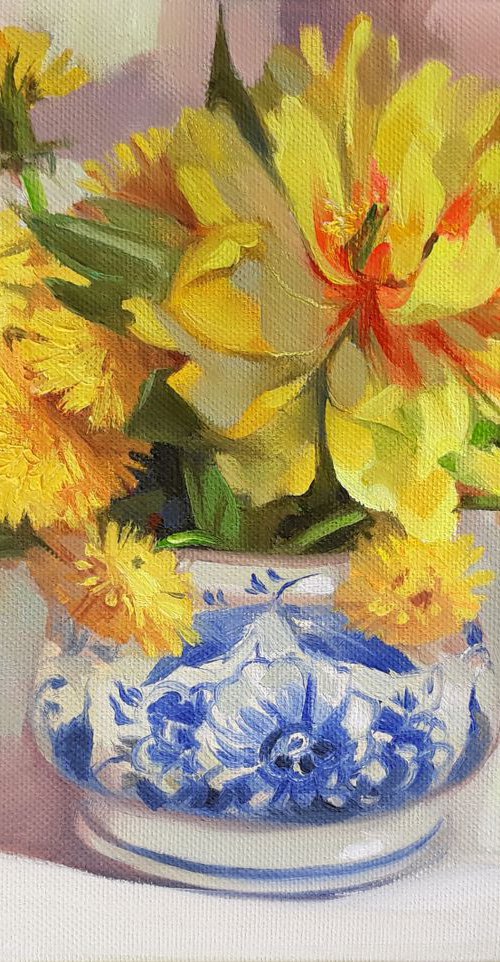 Yellow peony by Nataly Derevyanko