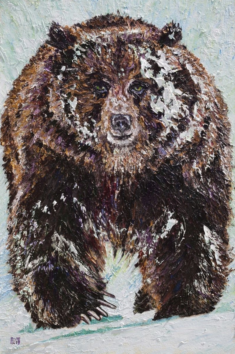 Expressive Animal Oil Painting By Liudmila Pisliakova, 20 X 30", Wake Up And Run!, Original Artwork