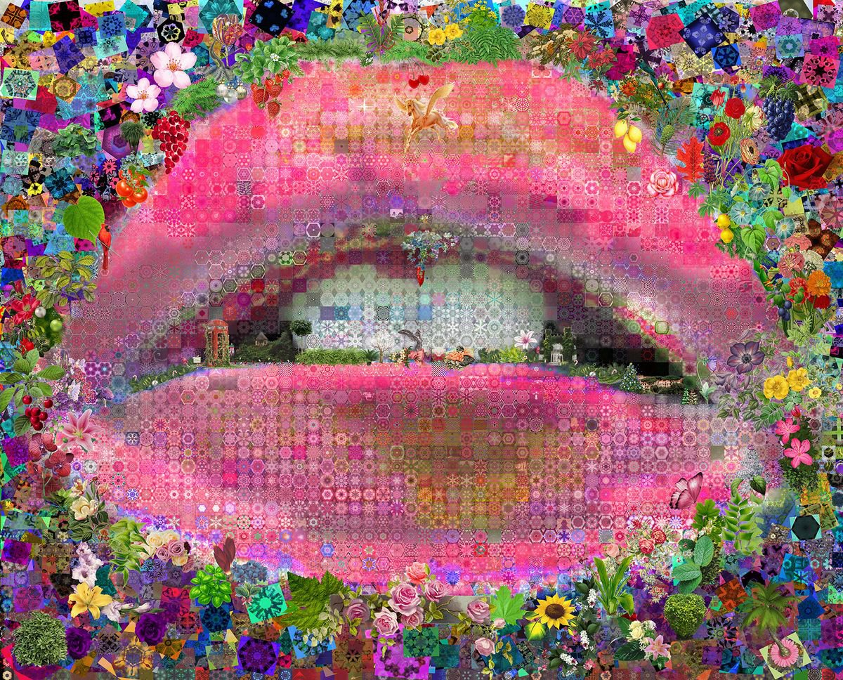 Abstract Collage By John Lijo Bluefish, 58 X 48, Love & Loss, Original Artwork