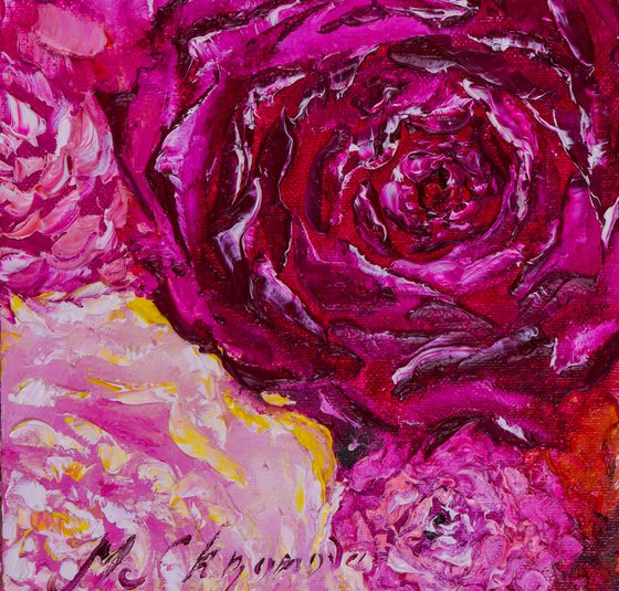 PEONY PARADISE - Multi-colored peonies. Floral abstraction. Purple peonies. Juicy colors. Terry. Refined. Meadow.