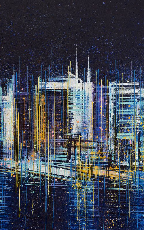 New York Waterfront At Night by Marc Todd