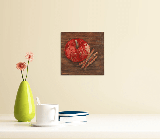 Apple with Cinnamon... Still life /  ORIGINAL PAINTING