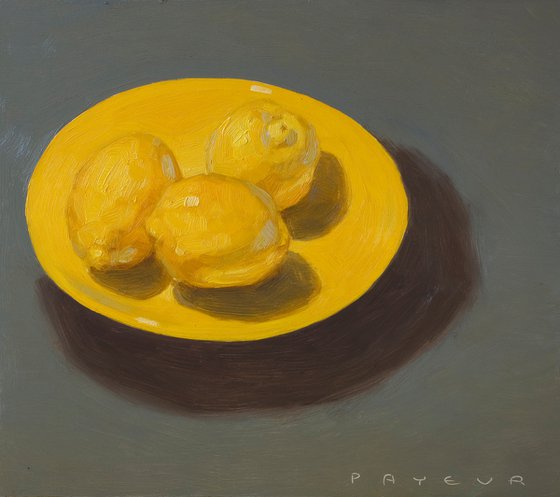 modern still life of lemons