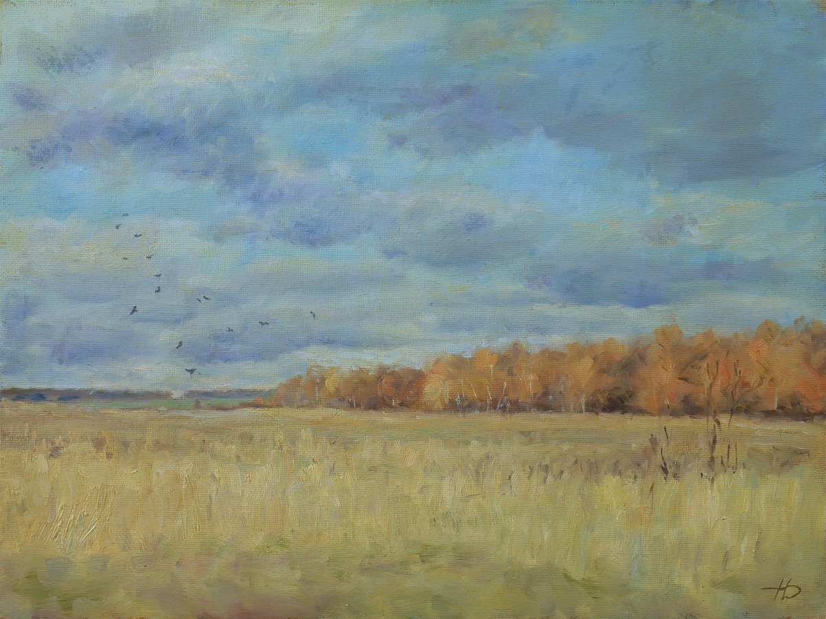 Flown Away - autumn landscape painting by Nikolay Dmitriev