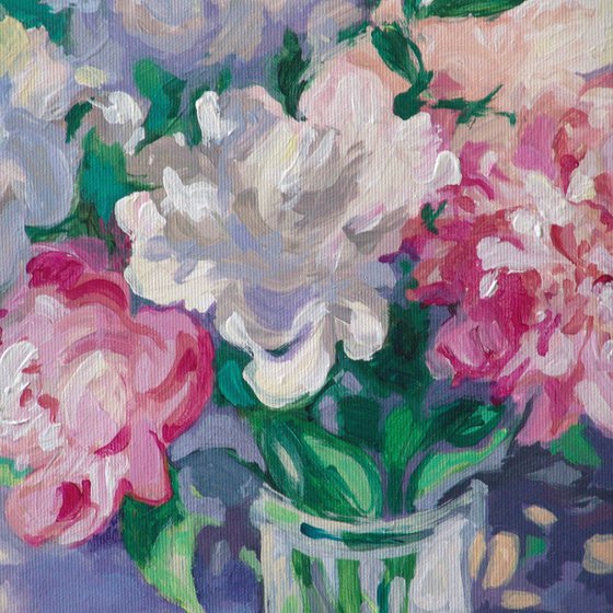 Peonies in the sun 30x40 cm