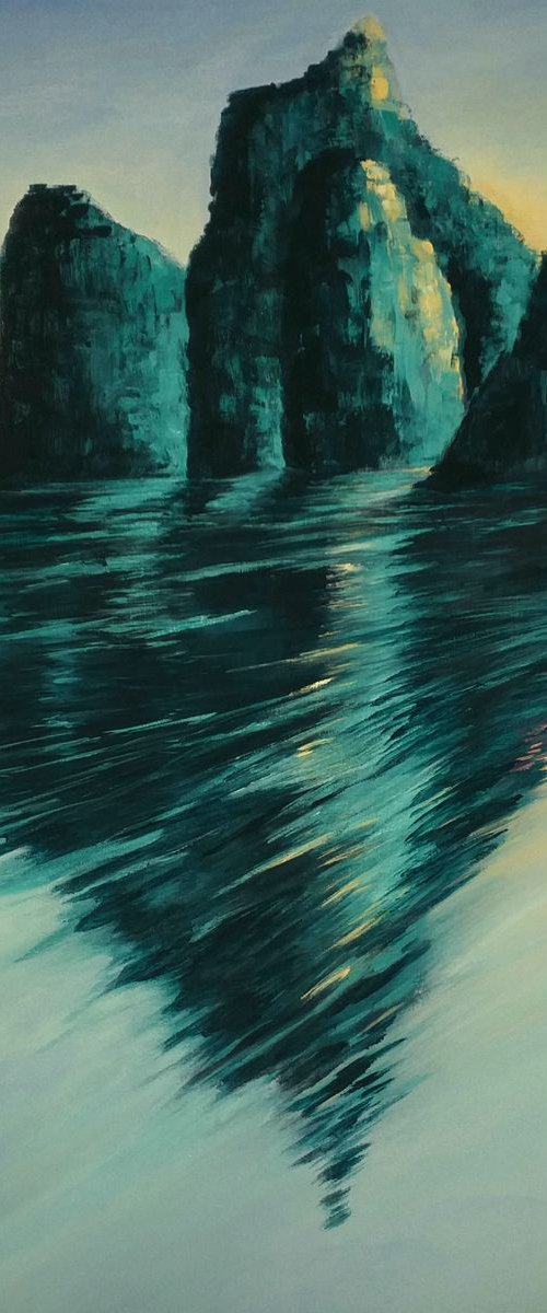 Early morning III- Seascape Painting by Danijela Dan
