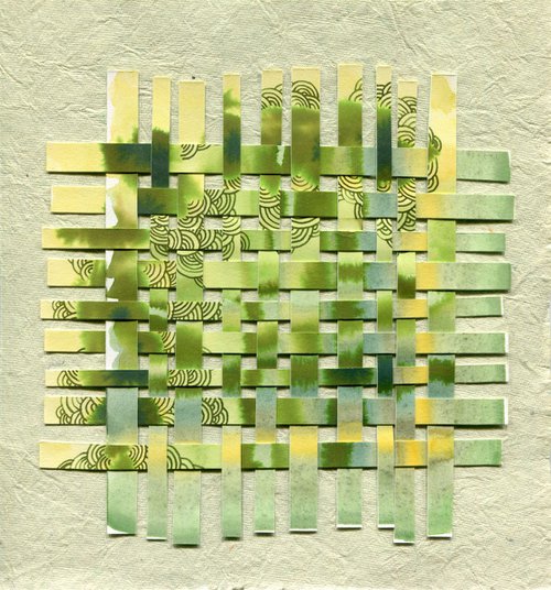 River waves - paper weaving collage by Liliya Rodnikova