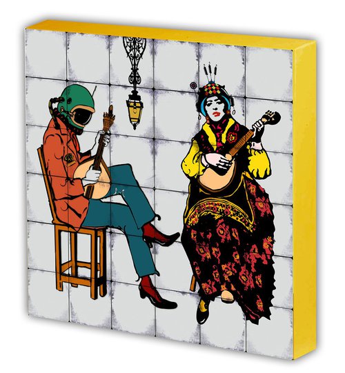 Meeting of portuguese guitarists 1930 by BUDHENS STENCIL ART