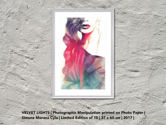 VELVET LIGHTS | 2017 | DIGITAL PAINTING ON PAPER | HIGH QUALITY | LIMITED EDITION OF 10 | SIMONE MORANA CYLA | 37 X 60 CM