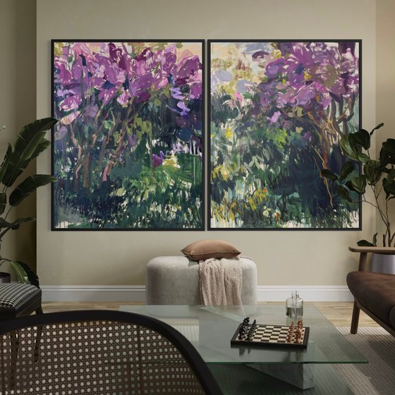 The scent of liliac. Diptych.