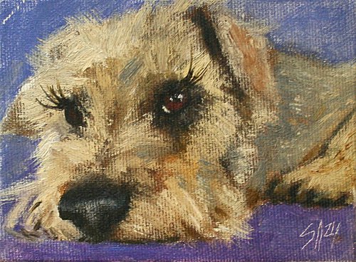 Dog 01.24 /4x5.5"  / FROM MY A SERIES OF MINI WORKS DOGS/ ORIGINAL PAINTING by Salana Art Gallery