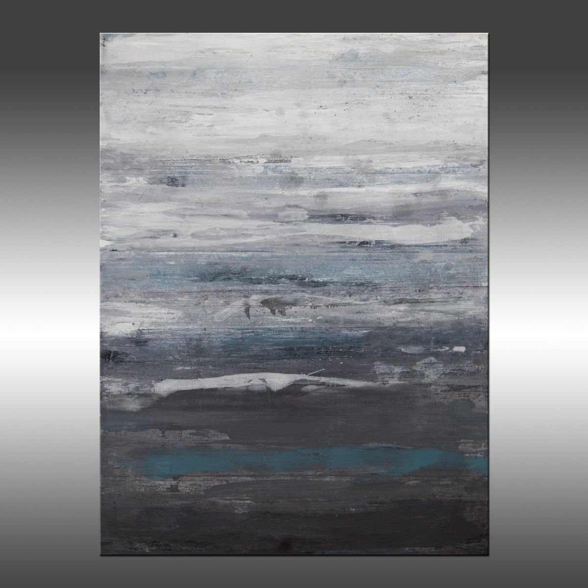 Abstract Acrylic Painting By Hilary Winfield, 18 X 24, Modern Industrial 26, Original Artwork