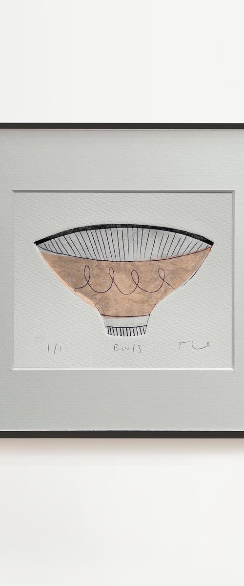 Midcentury Bowl No.3 original drypoint by Francesca Iannaccone