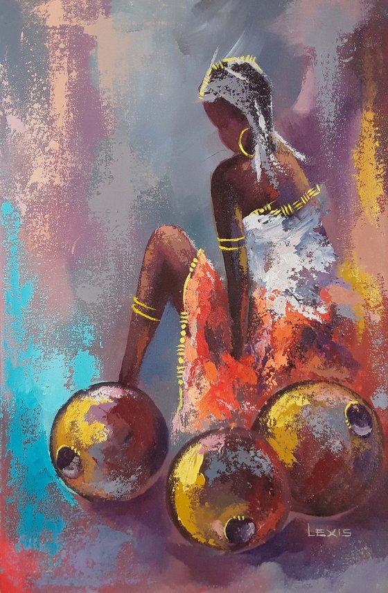 African woman in head gear