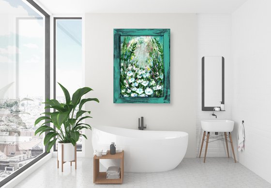 Aerwyna's Garden - Framed Floral Painting by Kathy Morton Stanion