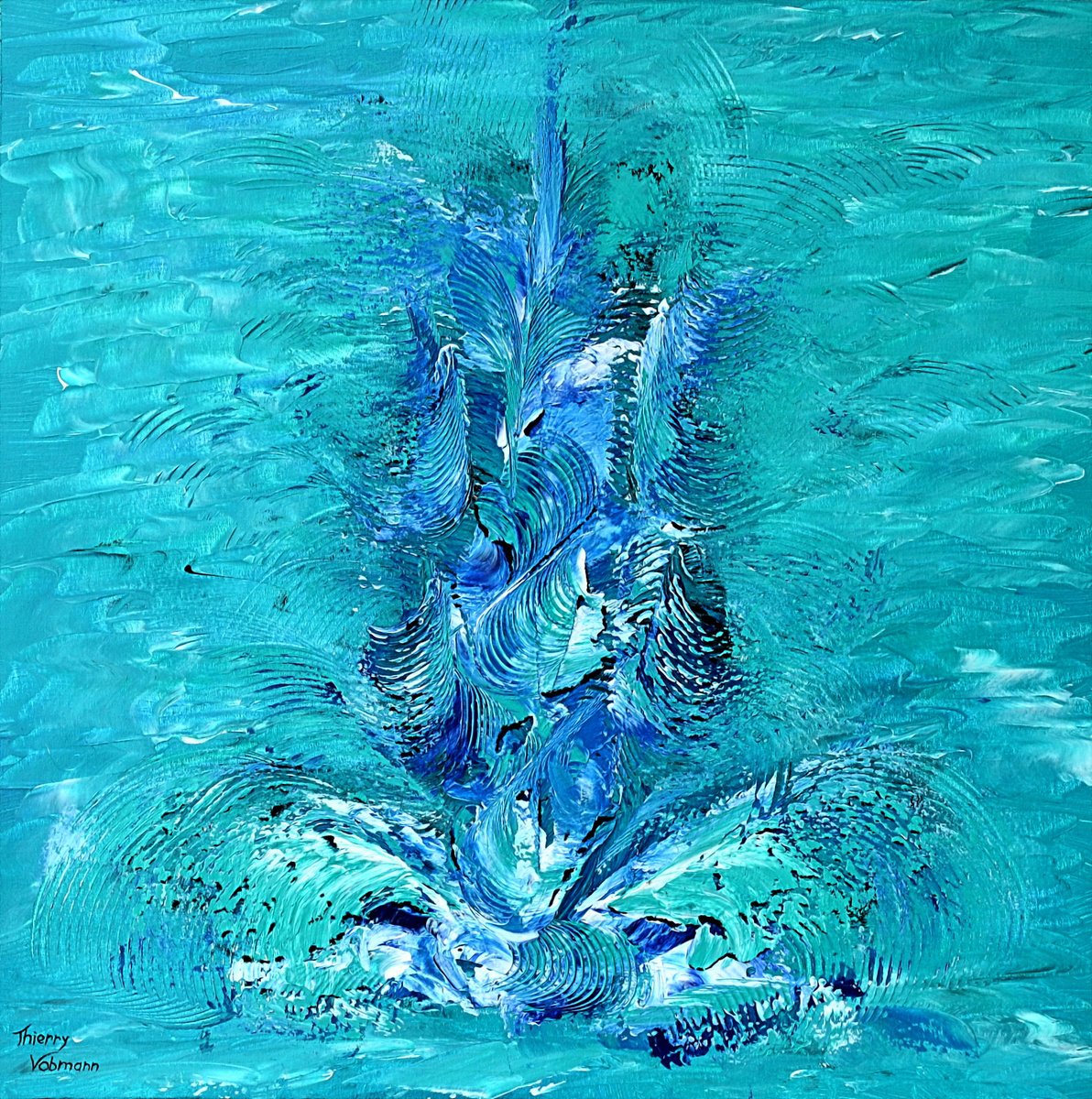 Our Blue Planet By Thierry Vobmann. Abstract ., 28 X 28, Artwork For Sale On Artfinder