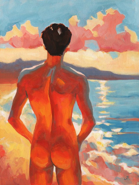 Burning Sunset - Male figure