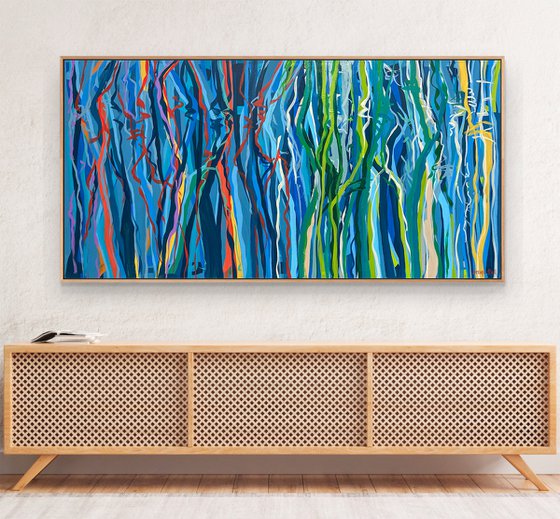 Dancing in the Shadows Three - 152 x 76cm acrylic on canvas