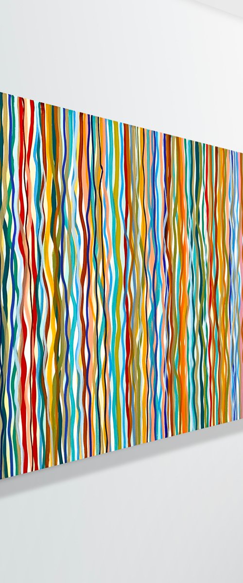 Funky Ripple - 152 x 61cm acrylic on canvas by George Hall