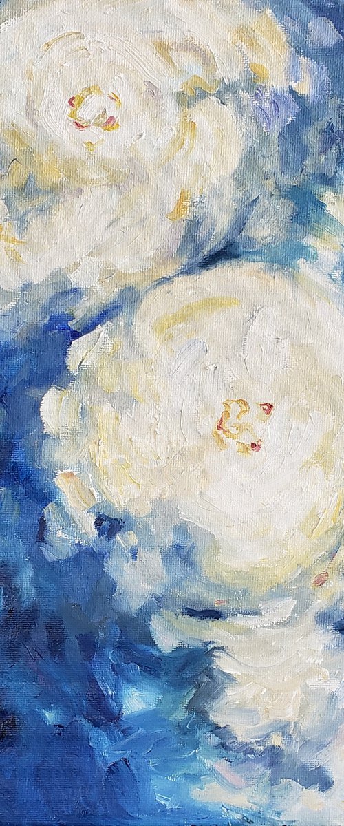 "Be At Peace" - Flowers - Abstract by Katrina Case