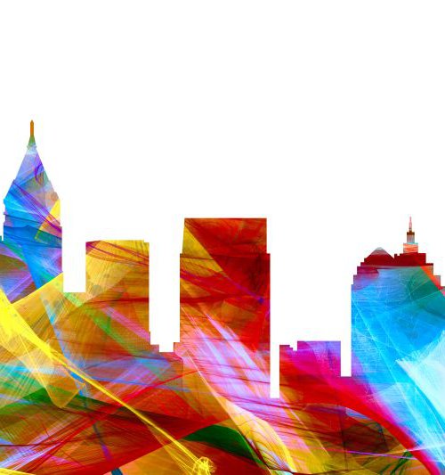 Atlanta Georgia Skyline - Vibrance by Marlene Watson