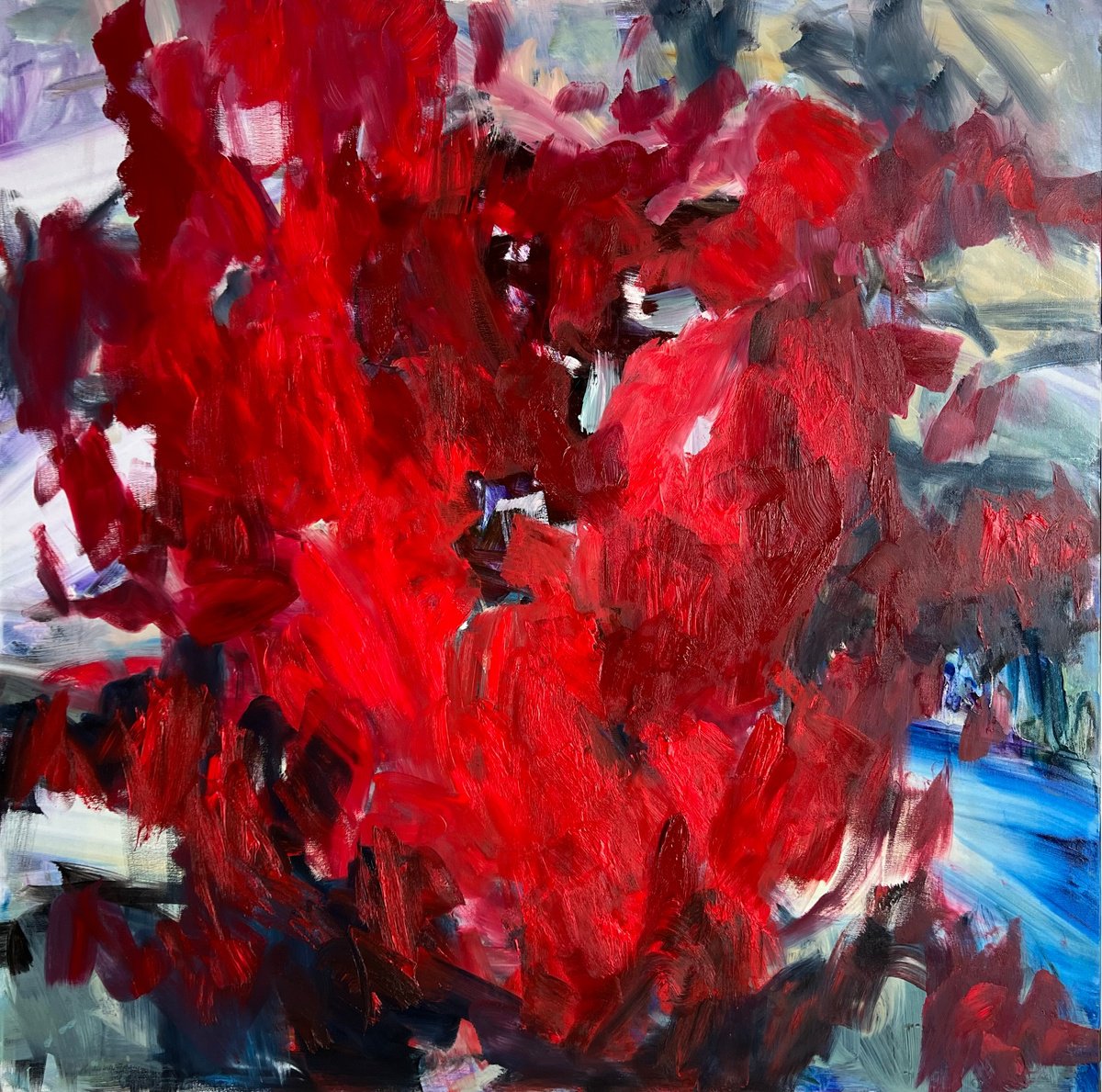 Egle Kurlianskaite | Original Oil Painting | Can I Call You Rose? | 120 X 120Cm | Artwork For Sale On Artfinder