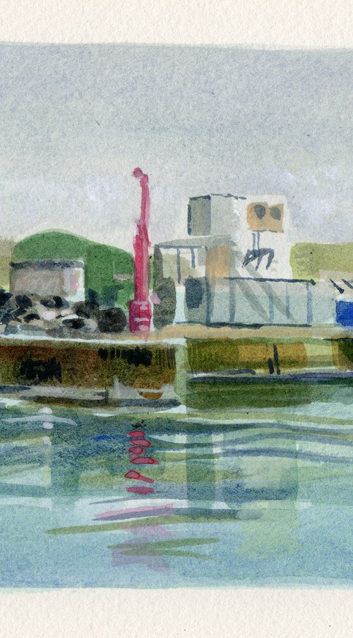 Padstow Harbour, Padstow,  Cornwall, Commercial Harbour view - Sketch by Paul Gurney