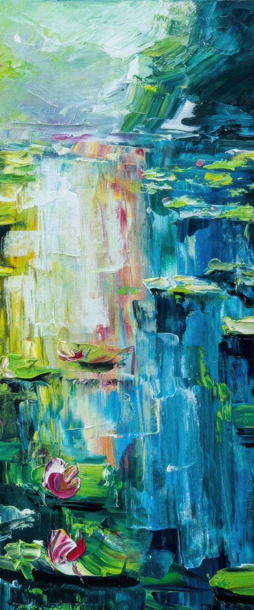 Monet Style Lily Pond Painting by Mily Art