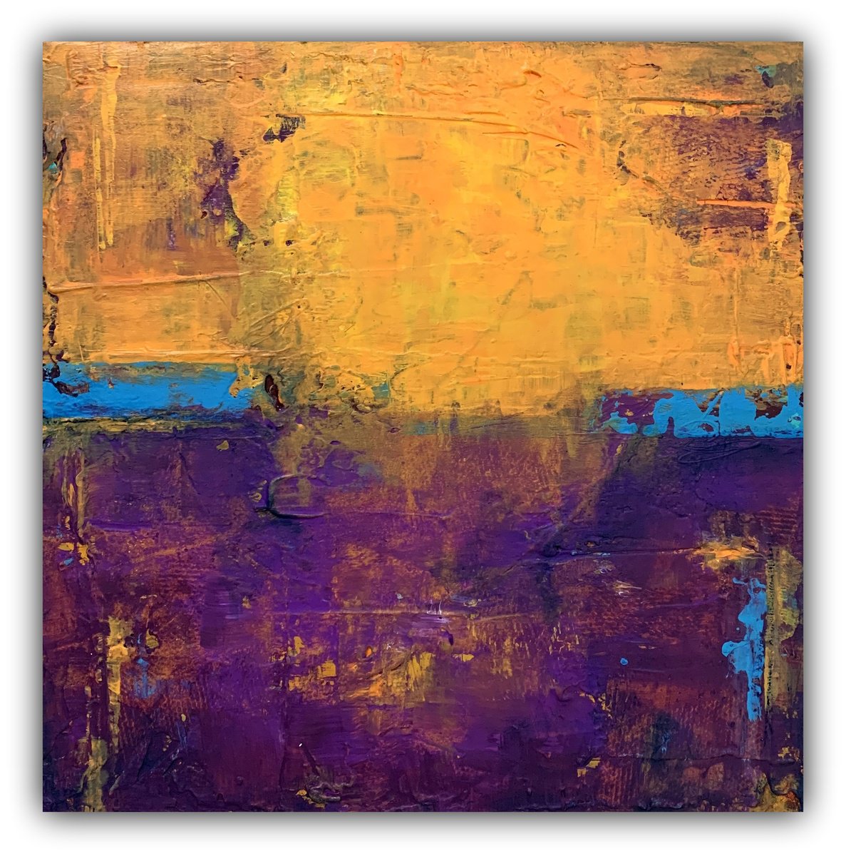 Geometric Abstract Acrylic Painting By Elizabeth Moran, 20 X 20, Afterlight, Original Artwork