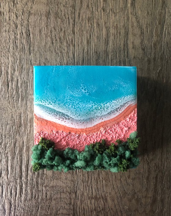 Here on the beach #7 miniature painting