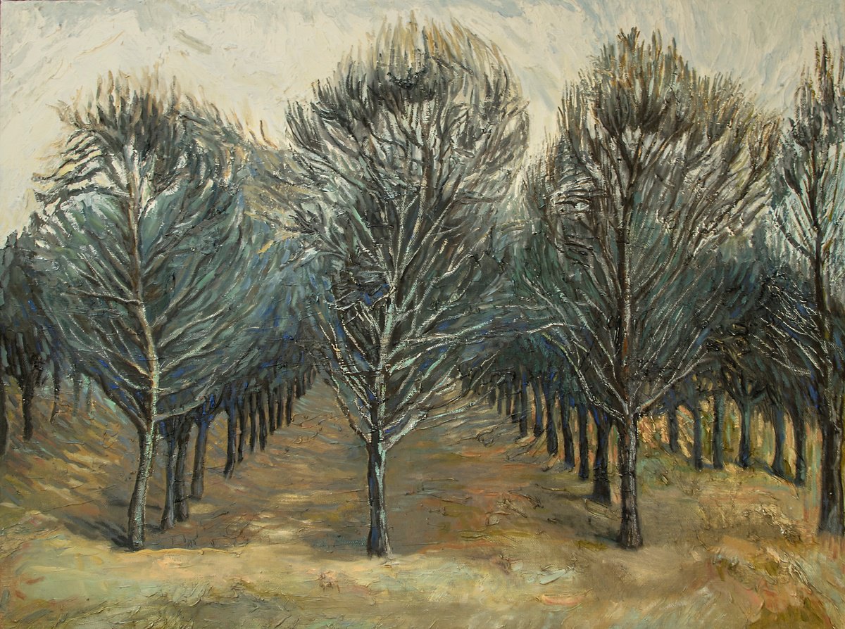 Impressionistic Landscape Oil Painting By Lilit Vardanyan, 29 X 21", Dormant Spirits, Original Artwork