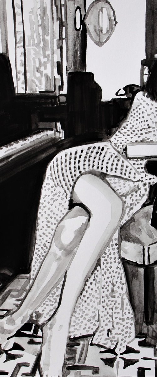 Pianist  / 50 x 40.5 cm by Alexandra Djokic