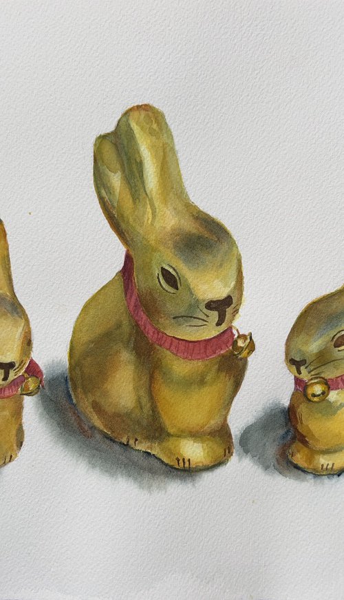 Lindt Easter Bunnies - Mom and kids 2 by Krystyna Szczepanowski