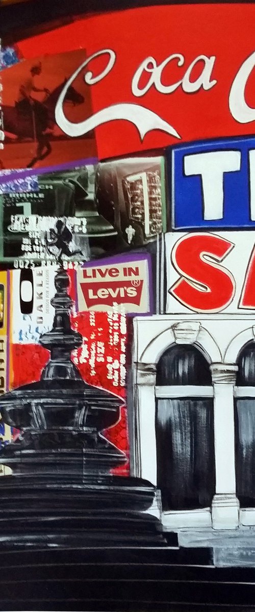 Study for Metropolis - Piccadilly Circus #3 (London, Eros, Piccadilly Circus, urban landscape semi abstract artwork) by Carolynne Coulson