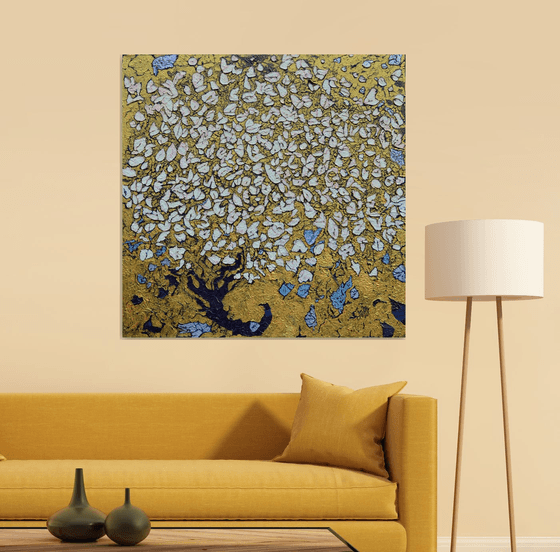 Gold Lanscape with Magnolia