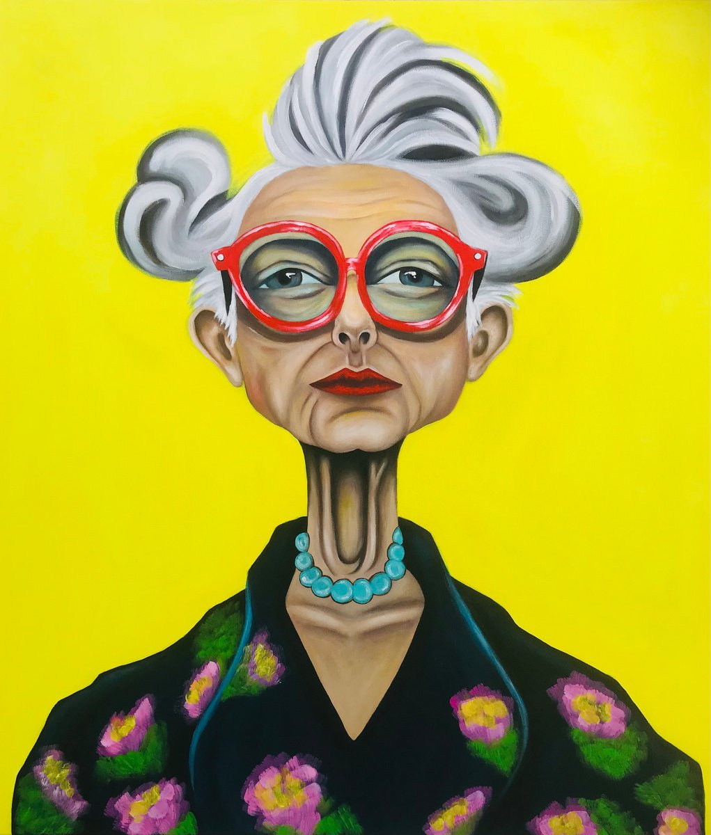 Surrealistic Portrait Acrylic Painting By Christina Bilbili, 31 X 35, - Ms Coppola - ?, Original Artwork